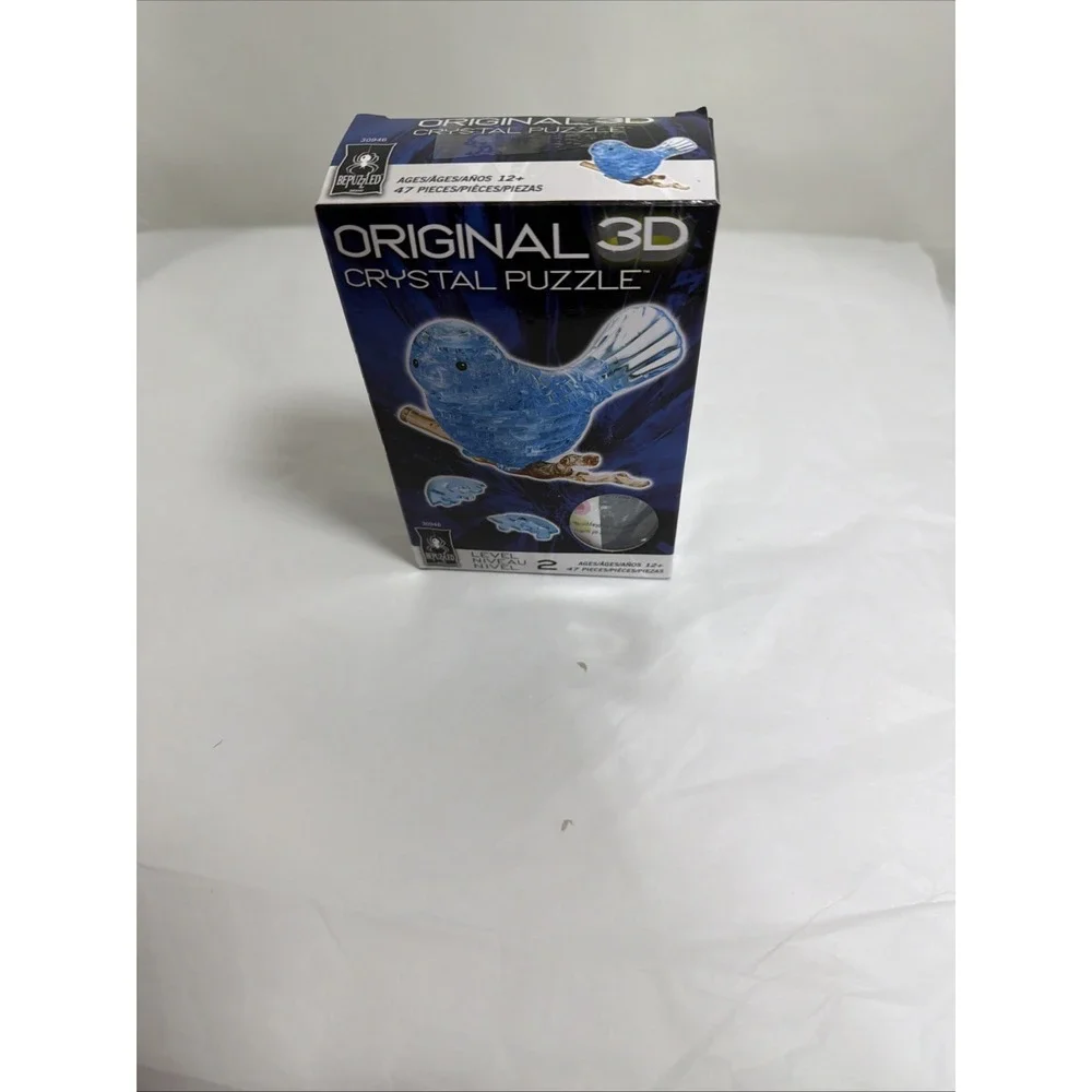 NEW BePuzzled 3D Crystal Puzzle - Blue Bird on Branch Level 2 Ages 12+ - 47 Pcs